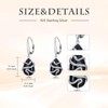 HPQQ Snake Earrings for Women Sterling Silver Black Onyx Dangle