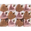 BWG Set Of 12 x Love Heart Christmas Tree Baubles