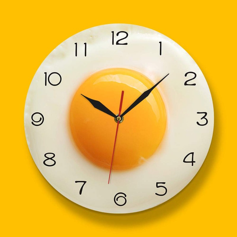 Giilayky Fried Egg Poached Egg Wall Clock Egg Yolk Clock