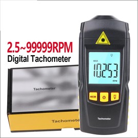 BOWONG Digital Tachometer Photoelectric Non-contact Tachometer Tachometer Photoelectric Tachometer Speed Measuring Instrument Wide Measuring Range 2.5-99999RPM
