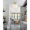 AUTELO 3-Light Drum Semi Flush Mount Ceiling Light Fixture, 12