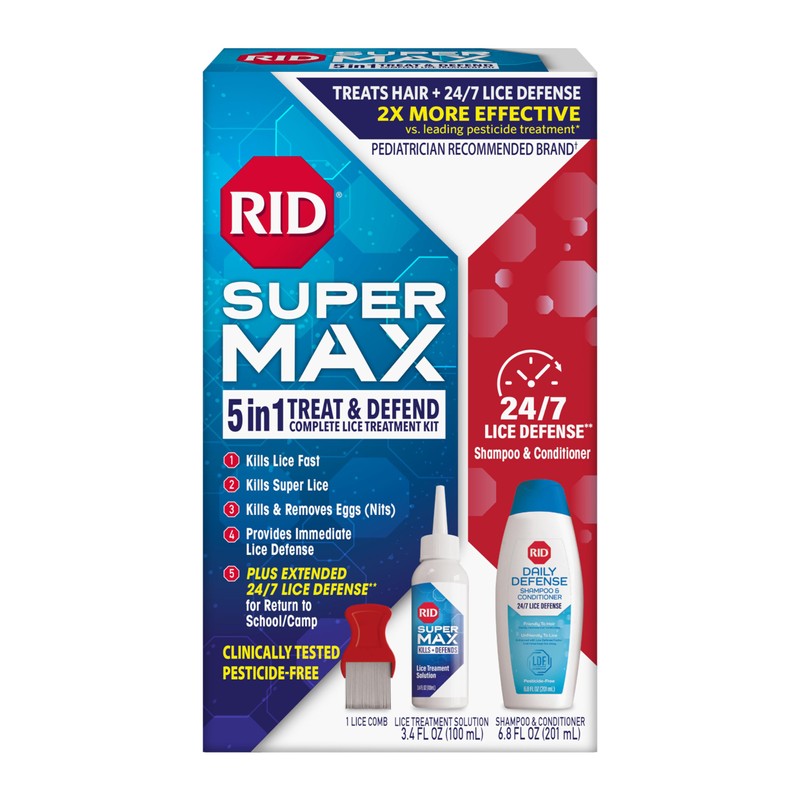 RID Super Max Lice Treatment Kit, Kills Lice & Super