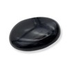 GEMSCITE Wholesalegemshop Black Agate Gemstone Carved Palm Stone/Pocket Palm Stone/Reiki
