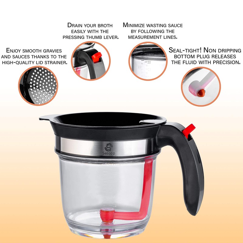 Oil Separator | 4-Cup Oil Fat Separator | Fat Separator