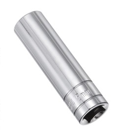 Juttzzei 6-Point Deep Socket, 1/2 Inch Drive 15mm Socket, Full Polishing CR-V Steel 15mm Socket 1/2 Drive with 78mm Length 6-Point Metric Sizes foe Car Home Repair Mechanical Maintenance - Silver