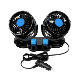Riloer Double Switch Car Fan Flexible Dual head Car Fan Cooling Fan, Vehicle Fan Strong Wind Air Circulation Fan, fit for Cars Minivans Off-road Vehicles Trucks Forklifts, 12V/24V, 24V