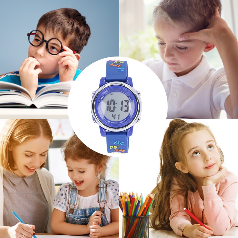 Cartoon Kids Watch Waterproof LED Backlight Electronic Child Watch with