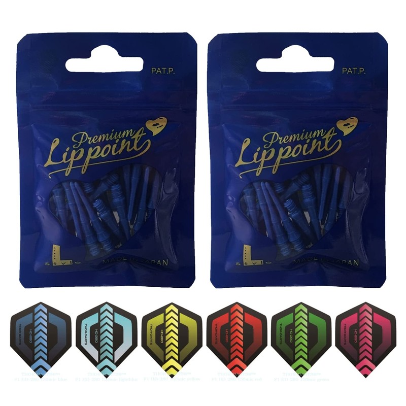 THOR-DARTS L-Style Dart Tips in Double Pack Flights (2 x