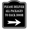 Please Deliver All Packages To Back Door Right BLACK Aluminum
