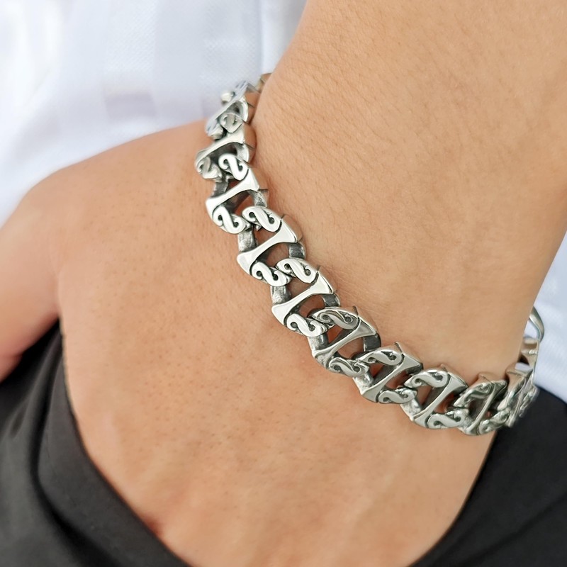 Men's Titanium Steel Chain Bracelet - Stainless Steel Male Hip
