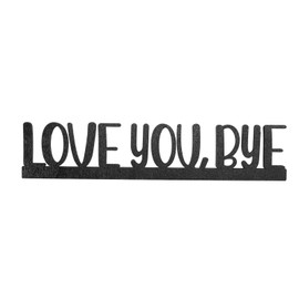 Love You Bye Wooden Sign Above Door Frame, Romantic Wall Decor for Entryway Hallway Bedroom Decorations Express Warmth and Love for Valentine & Housewarming (Black)