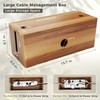Acacia Wood Cord Organizer, Large Cable Management Solution, for Power