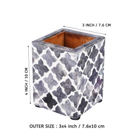 Handicrafts Home Pen Holders Organizers - Pencil Holders and Organizers for Desk - Quatrefoil Slate White