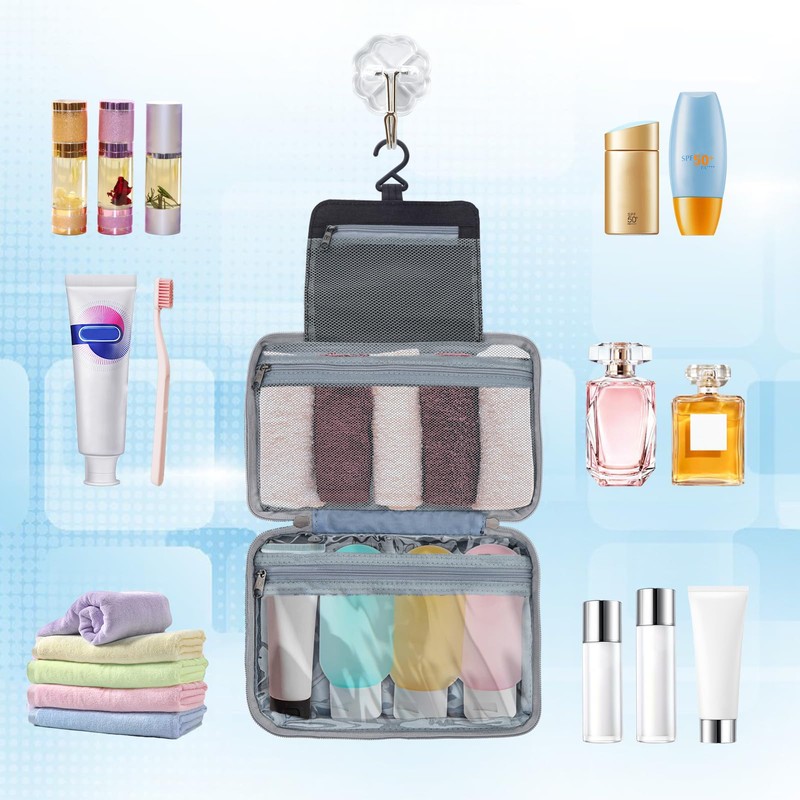 Quancru Travel Toiletry Bag Portable Makeup Bag Cosmetic Storage Box