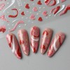 Valentines Nail Stickers 6 Sheets Red Nail Decals Stickers for