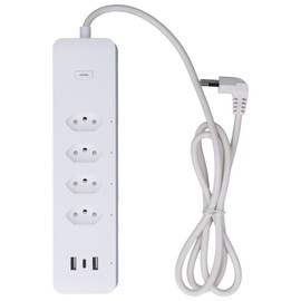 Smart Power Strip for Tuya WiFi Surge Protector with 4 Individually Controlled Outlets 2 USB and 1 Type C Port 10A  Brazil Plug