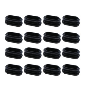 SQXBK 16PCS Black PVC Furniture Mat Table Leg Covers 20x40mm Floor Protector for Chair and Stools