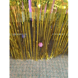 2 Packs Metallic Foil Fringe Table Skirt 29x108-Inch Gold Tinsel Table Skirts for Rectangle Tables