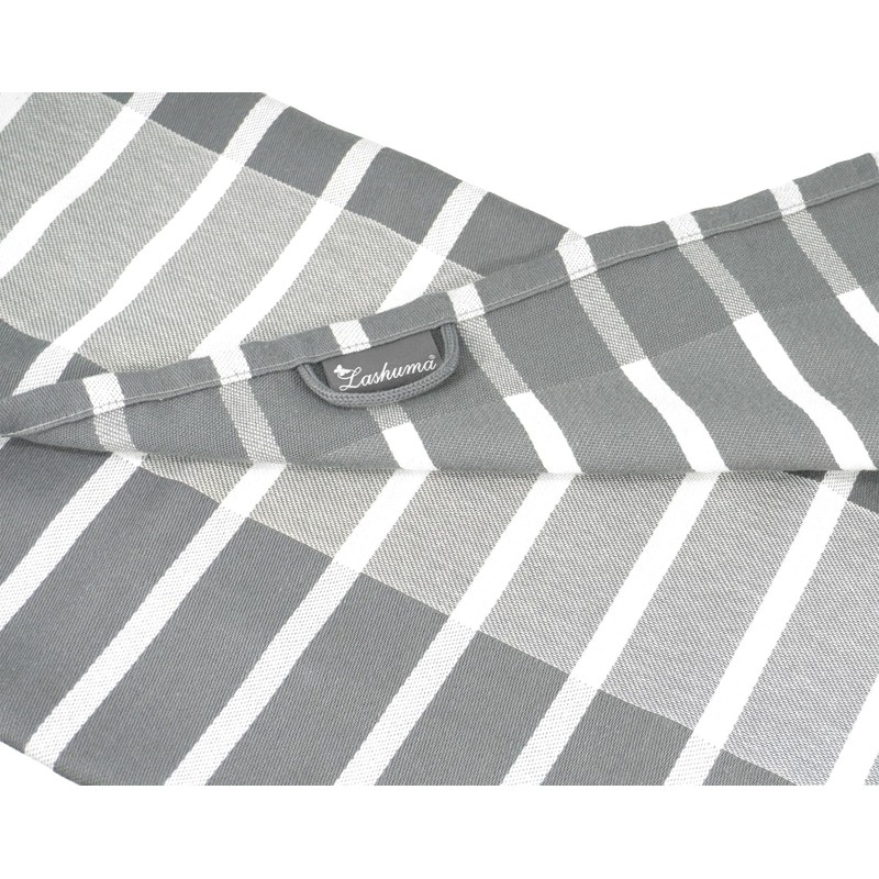Lashuma Tea Towels, Grey / White, Set of 3 Hand