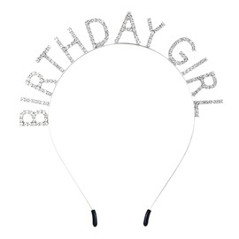 scicent Hair Band Girls Crystal Headband Bling Crystal Headband Sequin Alphabet Headband for Women Birthday Hair Accessories - 33710