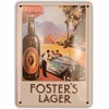 FOSTERS AUTO Small Nostalgic Vintage Metal Tin Pub Sign