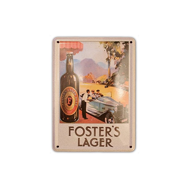 FOSTERS AUTO Small Nostalgic Vintage Metal Tin Pub Sign
