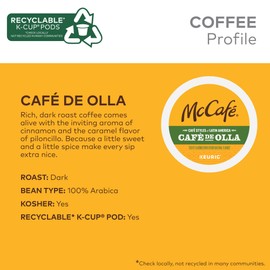 McCafe Cafe Styles of Latin America Cafe de Olla, Keurig Single Serve K-Cup Coffee Pods, 20 Count