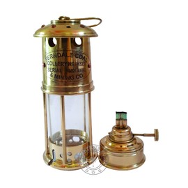 100% Working Brass 7" Miner Lamp Antique Maritime Ship Boat Oil Lantern Home Decor Gift