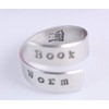 Book Worm Wrap Ring - Bookworm Twist Ring - Book