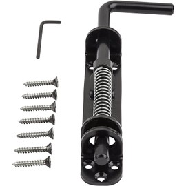 National Hardware N109-214 V1142 Spring Loaded Heavy Duty Sliding Bolt, Black