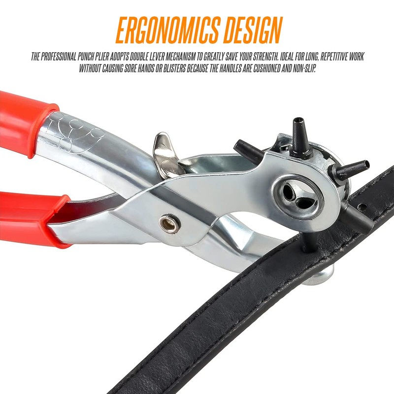 Revolving Leather Punch Belt Hole Puncher Leather Hole Punch Heavy