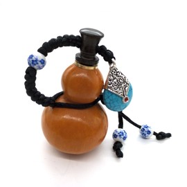 XYwsh Handmade Open Gourd Pendant Blue Pendant Chinese Knot Keychain, Refined Natural Open Gourd Ornaments for Home, Bedroom, Car and Office Decoration