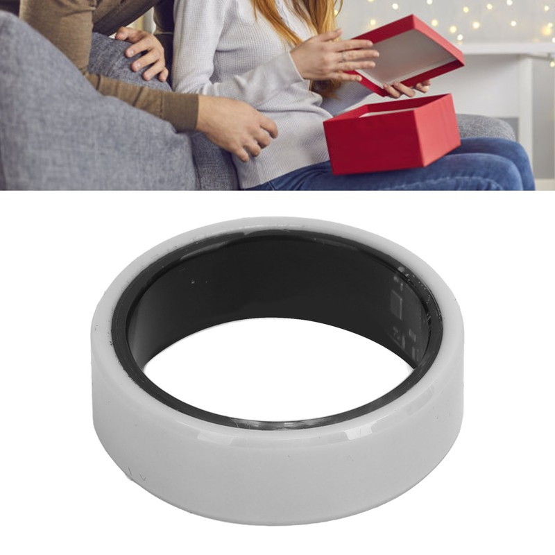 Smart Ring White BT IP68 Waterproof Rechargeable Pedometer Sleep Tracking