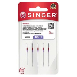 SINGER - Agujas para máquina de coser resistentes, tamaño 100/16-5 unidades