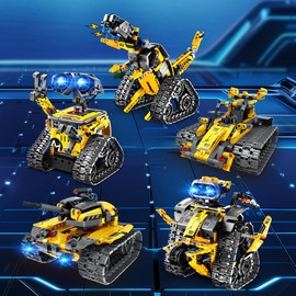 CUBIMANA 5-in-1 Robots Toys for Kids - Remote & App Control Building Set Wall Robot/Engineer Robot/Dinosaur RC Robotics Kit Gifts for Boys Girls 6 7 8 9 10 11 12 Years (520 Pieces)