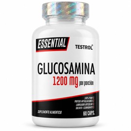 TESTROL Glucosamina 1200 mg por Porción, Suplemento para Rutina de Movilidad y Bienestar Articular | Sulfato y Clorhidrato de Glucosamina | 60 Cápsula