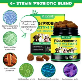 Probiotics Chews for Dogs,Pre & Digestive and Immunity Treats for Dog,Support Gut Health, Seasonal Allergies,Itchy Skin,Dog Soft Supplement for Pet Immune System for All Type Dogs (Duck Flavor, 30Pcs)