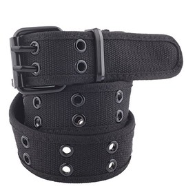 JOTW Unisex Two-Hole Canvas Belt - Available in 13 Colors (WB-211 3XL, Black)