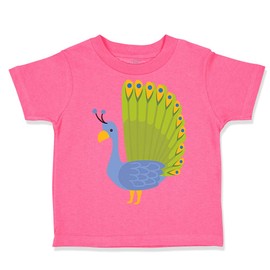 Toddler T-Shirt Zoo Peacock Spread Tail Zoo Funny Cotton Colorful Peacock Boy & Girl Clothes Zoo Baby Funny Tee Hot Pink Design Only 5 6T