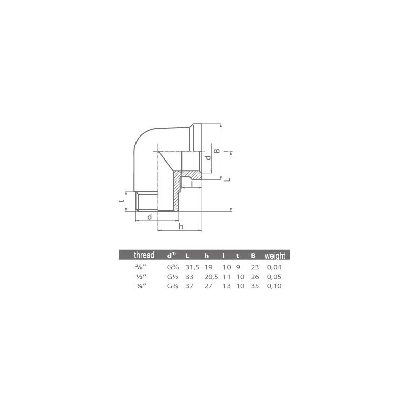 3/8" BSP Thread Pipe Connection Elbow Male x Female Screwed