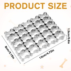 Dog Bone Cookie Cutter,25 Cavity Mini Dog Bone Cookie Cutters for Treats Stainless Steels Dogs Cookies Cutter for Baking