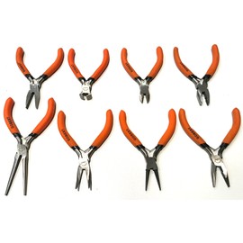 GOBEST Precision Mini Pliers Set 8 pcs, 125 mm Long, Soft Grip Handles (GB-0039)