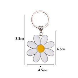 Aiweijia 2PCS Cute Daisy Keychain Metal Keyring Bag Charm Floral Charm Car Keyring For Women And Girls