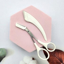 Men's Eyebrow Grooming Razor 2-Piece Set - White Hair Removal 3ea