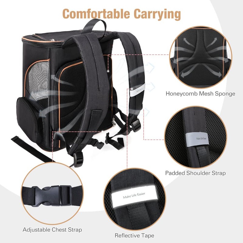 Lekereise Large Cat Backpack Carrier Expandable Pet Carrier Backpack for