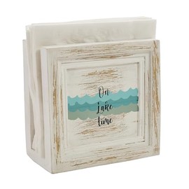 Park Designs Lake House Napkin Holder, Wood Tabletop Freestanding Tissue Dispenser, Coastal Dining Table Storage, Vertical Organizer for Nautical Kitchen Decor
