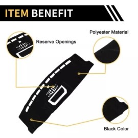 For Ford F150 2021-2025 Non-slip Dash Board Cover Mat Dashboard Carpet Pad Black