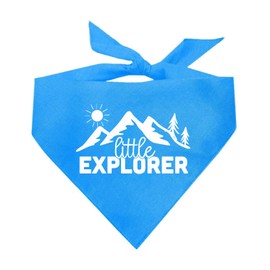 Little Explorer Dog Bandana | 100% Cotton | Made in USA | Hiking | Camping | Outdoors | Nature |Turquoise, X-Small (514)
