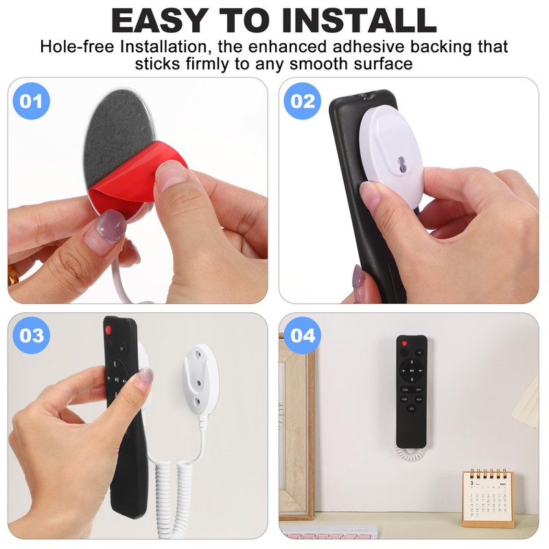 NUOBESTY Wall Mount Remote Control Holder – Retractable Storage Organiser