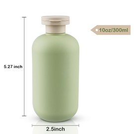 Cosywell Squeeze Bottles with Flip Cap Plastic Refillable Travel Containers for Toiletries Shampoo and Conditioner Travel Bottles (300ml/10oz)